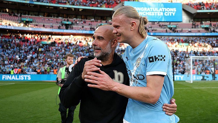 Erling Haaland had het geluk getuige te zijn van het tijdperk van het beste elftal van Manchester City